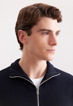 Regular Veste en maille Uni in Bleu Foncé |  Seidensticker Onlineshop