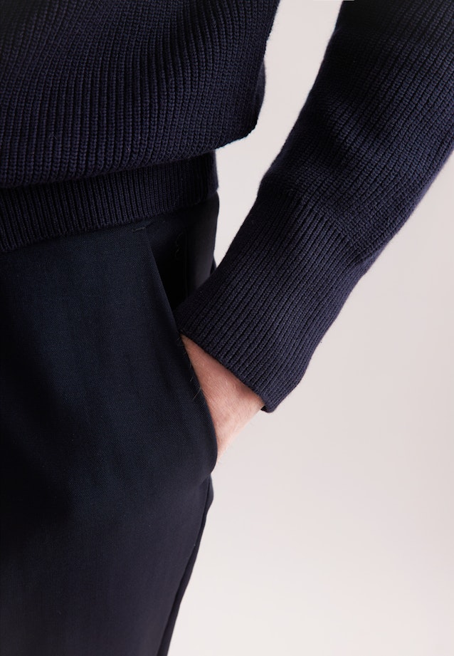 Regular Veste en maille Uni in Bleu Foncé |  Seidensticker Onlineshop
