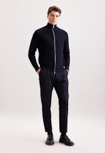 Regular Veste en maille Uni in Bleu Foncé |  Seidensticker Onlineshop