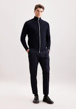 Regular Veste en maille Uni in Bleu Foncé |  Seidensticker Onlineshop