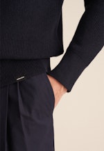 Long sleeve Rib Knit Jacket in Dark Blue |  Seidensticker Onlineshop