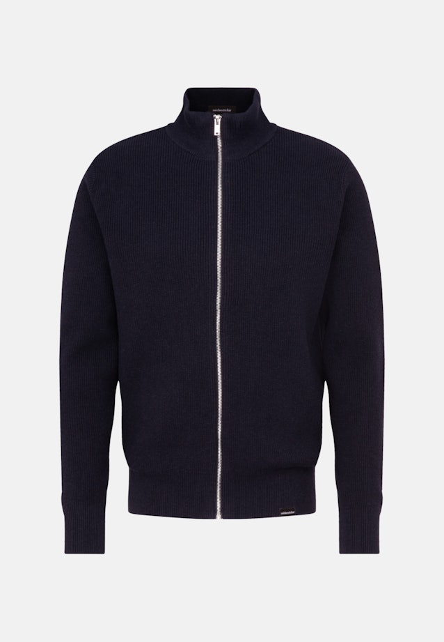 Stand-Up Collar Knit Jacket in Dark Blue |  Seidensticker Onlineshop