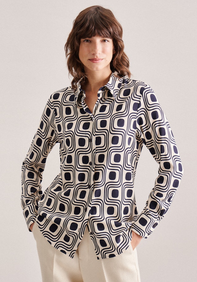 Regular Hemdbluse Druck in Ecru | Seidensticker Onlineshop