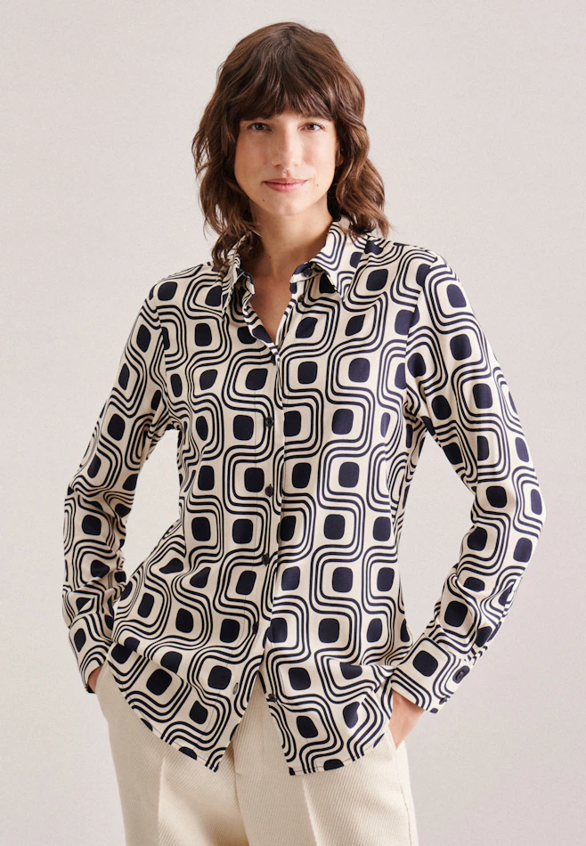 Regular Hemdbluse Druck in Ecru | Seidensticker Onlineshop