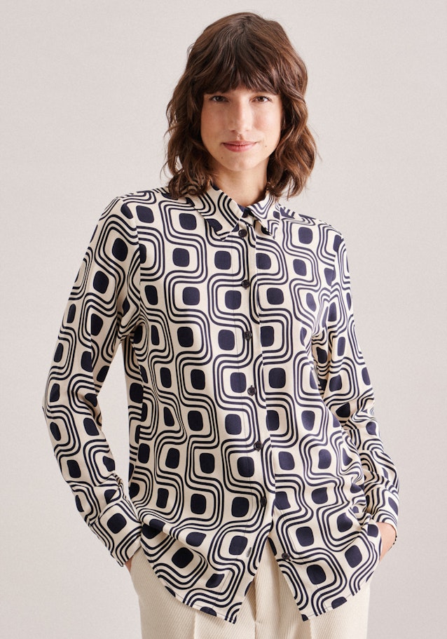 Regular Hemdbluse Druck in Ecru | Seidensticker Onlineshop