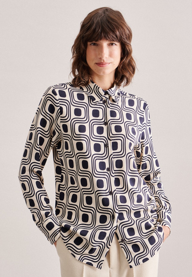 Regular Hemdbluse Druck in Ecru |  Seidensticker Onlineshop