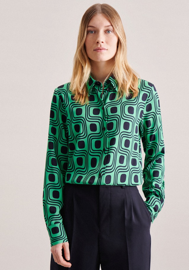 Long sleeve Twill Shirt Blouse in Green | Seidensticker Onlineshop