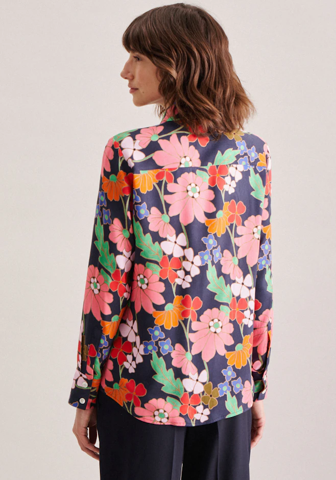 Hemdbluse Druck in Dunkelblau | Seidensticker Onlineshop