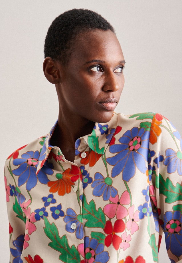 Long sleeve Twill Shirt Blouse in Ecru |  Seidensticker Onlineshop