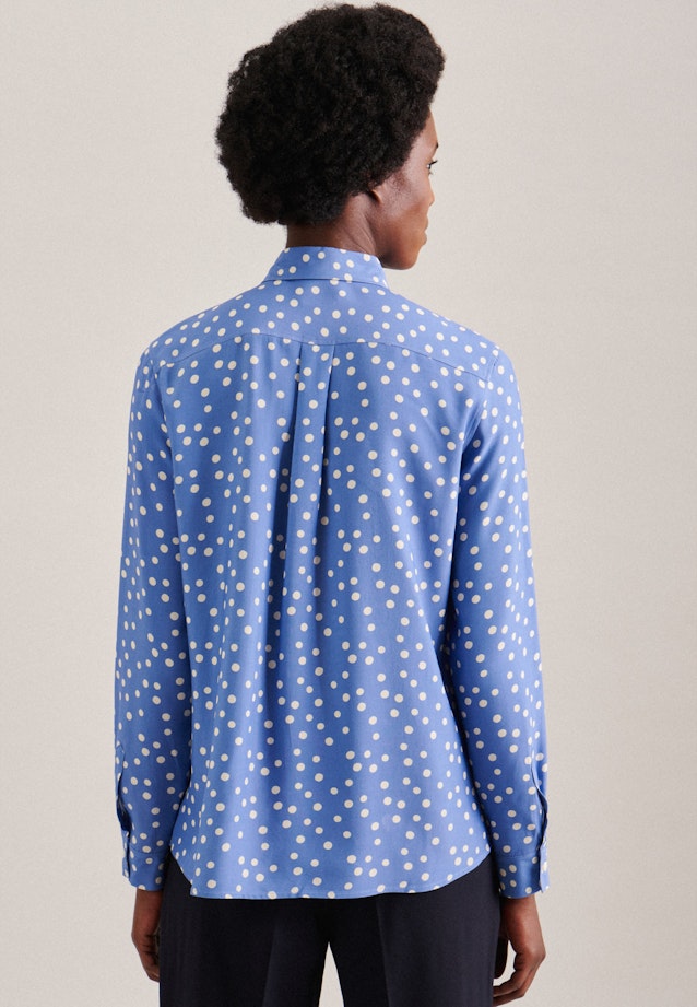 Long sleeve Plain weave Shirt Blouse in Medium Blue | Seidensticker Onlineshop