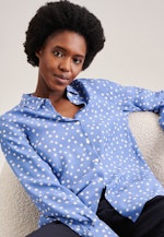 Long sleeve Plain weave Shirt Blouse in Medium Blue |  Seidensticker Onlineshop