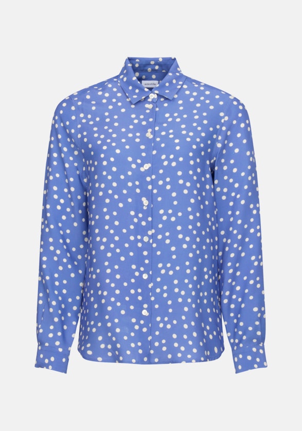 Long sleeve Plain weave Shirt Blouse in Medium Blue |  Seidensticker Onlineshop