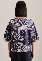 Short sleeve Satin Shirt Blouse in Dark Blue |  Seidensticker Onlineshop