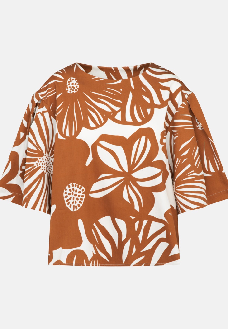 Rundhals Shirtbluse Regular Fit in Braun |  Seidensticker Onlineshop