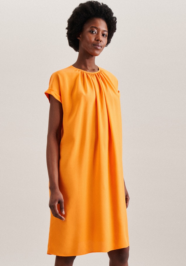 Leinwandbindung Midi Kleid in Orange | Seidensticker Onlineshop