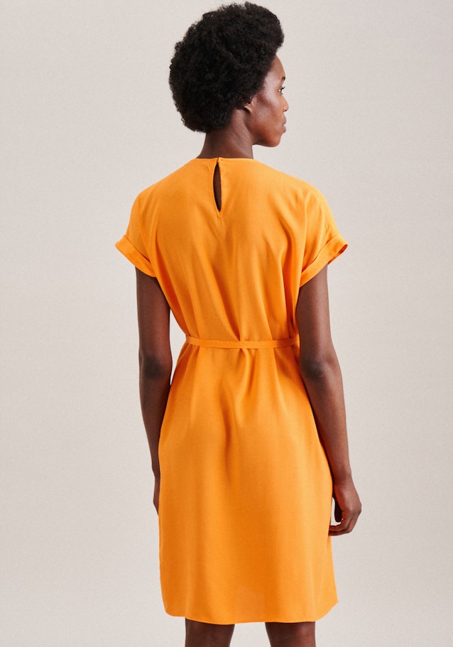 Leinwandbindung Midi Kleid in Orange | Seidensticker Onlineshop