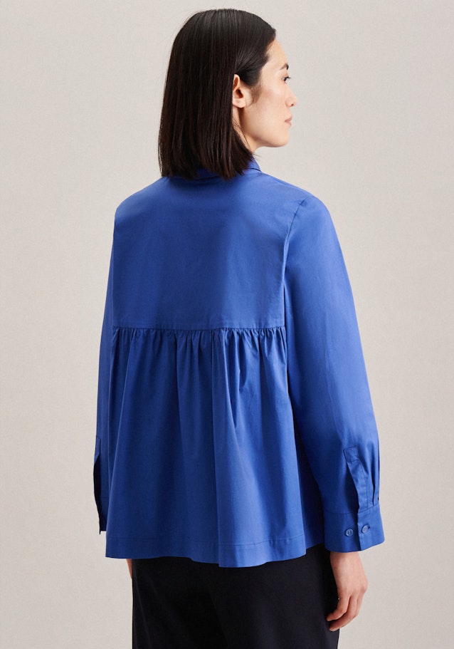 Long sleeve Satin Shirt Blouse in Medium Blue | Seidensticker Onlineshop
