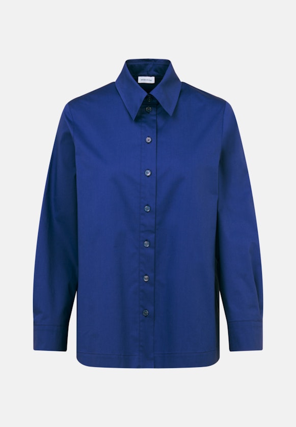 Long sleeve Satin Shirt Blouse in Medium Blue |  Seidensticker Onlineshop