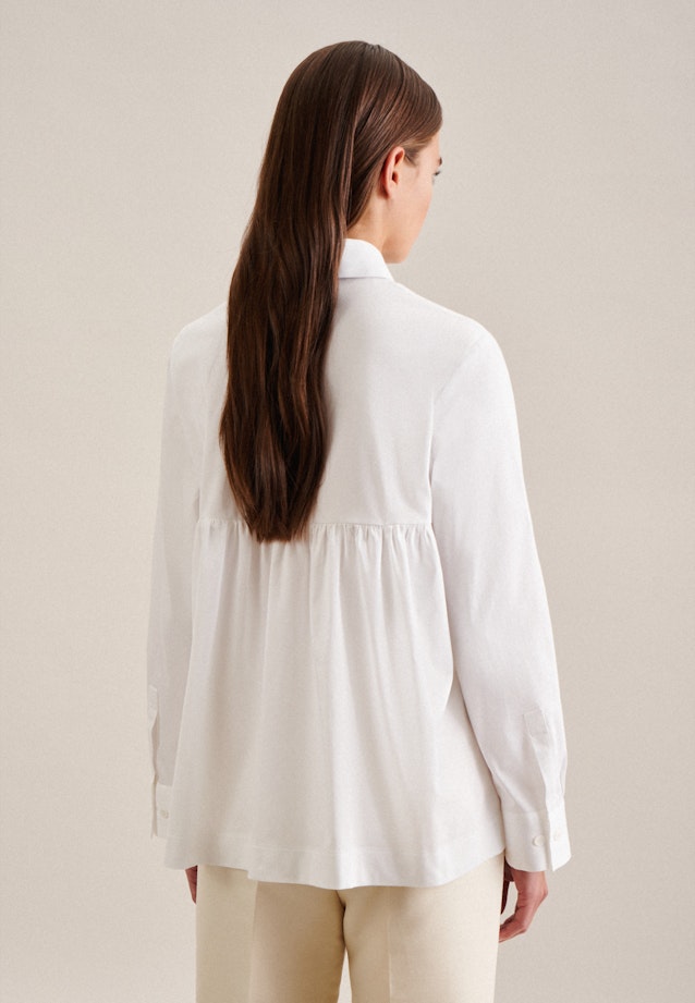 Long sleeve Satin Shirt Blouse in White |  Seidensticker Onlineshop