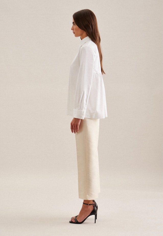 Long sleeve Satin Shirt Blouse in White |  Seidensticker Onlineshop