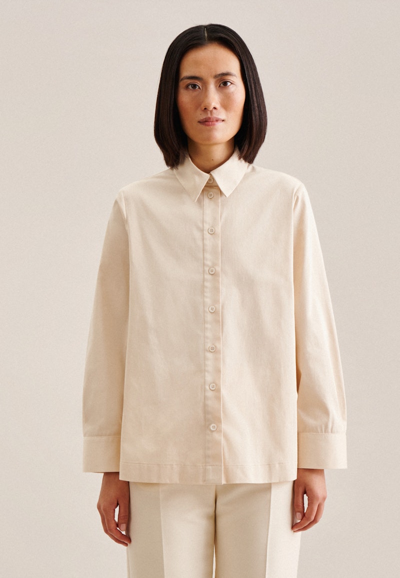 lange Arm Satin Shirtblouse