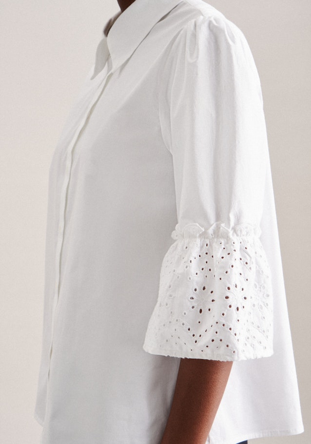 Short sleeve Poplin Shirt Blouse in White |  Seidensticker Onlineshop