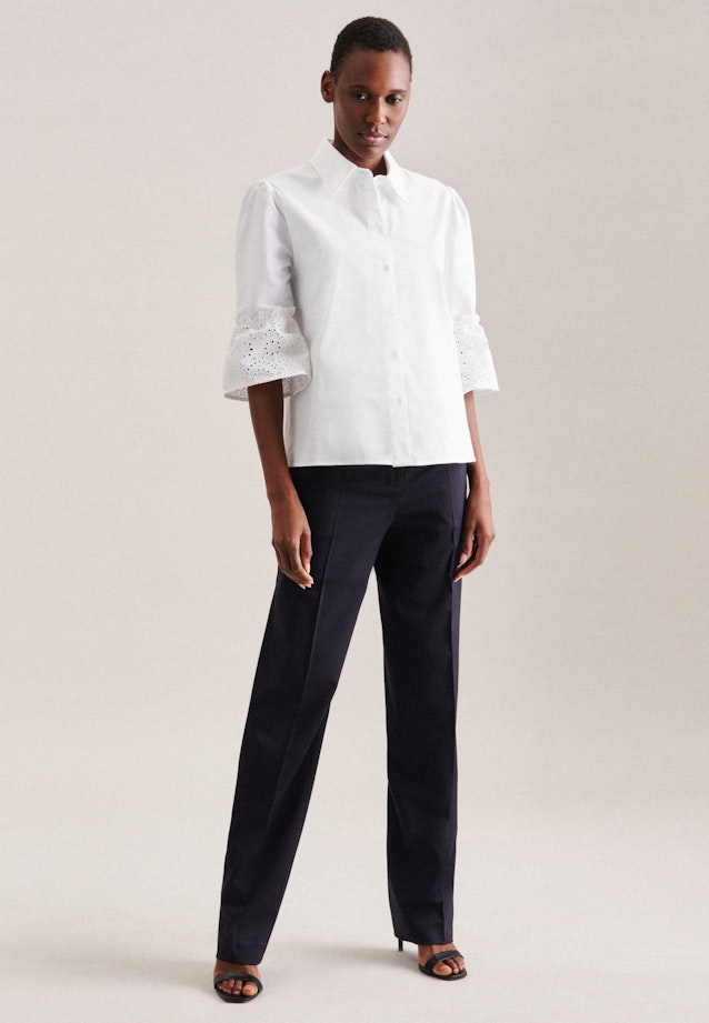 Short sleeve Poplin Shirt Blouse in White |  Seidensticker Onlineshop