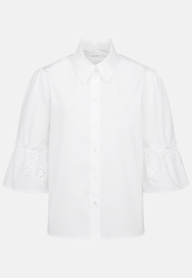 korte arm Popeline Shirtblouse in Wit |  Seidensticker Onlineshop