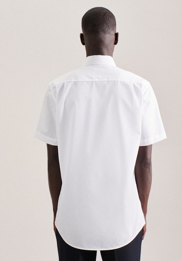 Non-iron Poplin Short Arm Business Shirt in Regular with Kent-Collar in White | Seidensticker Onlineshop