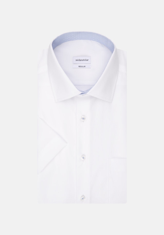 Non-iron Popeline korte arm Business overhemd in Regular with Kentkraag in Wit |  Seidensticker Onlineshop