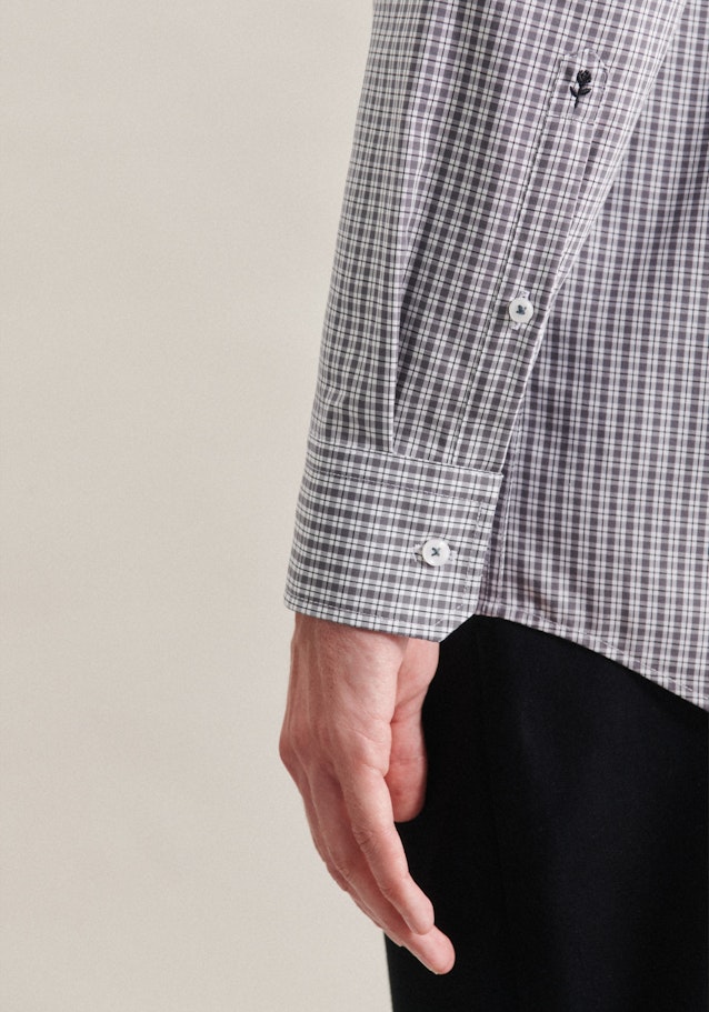 Easy-iron Poplin Business Shirt in Comfort with Kent-Collar in Grey |  Seidensticker Onlineshop
