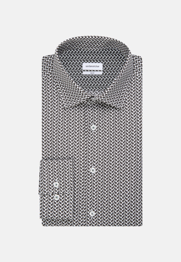 Popeline Business Hemd in Slim mit Kentkragen und extra langem Arm in Grau |  Seidensticker Onlineshop