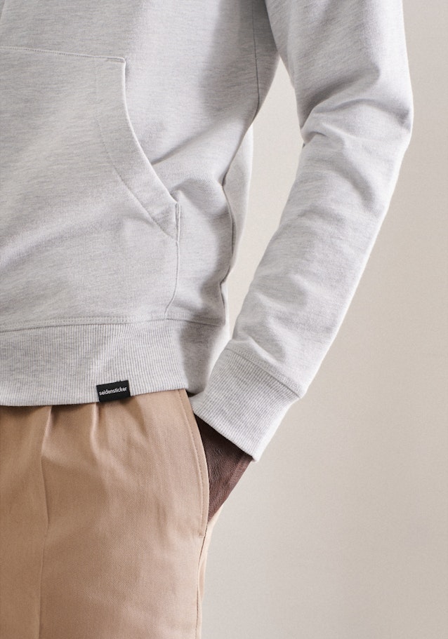 Gerader Schnitt (Normal-Fit) Sweat-Jacke Uni in Grau | Seidensticker Onlineshop
