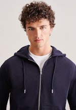 Kapuze Sweat-Jacke Gerader Schnitt (Normal-Fit) in Dunkelblau |  Seidensticker Onlineshop