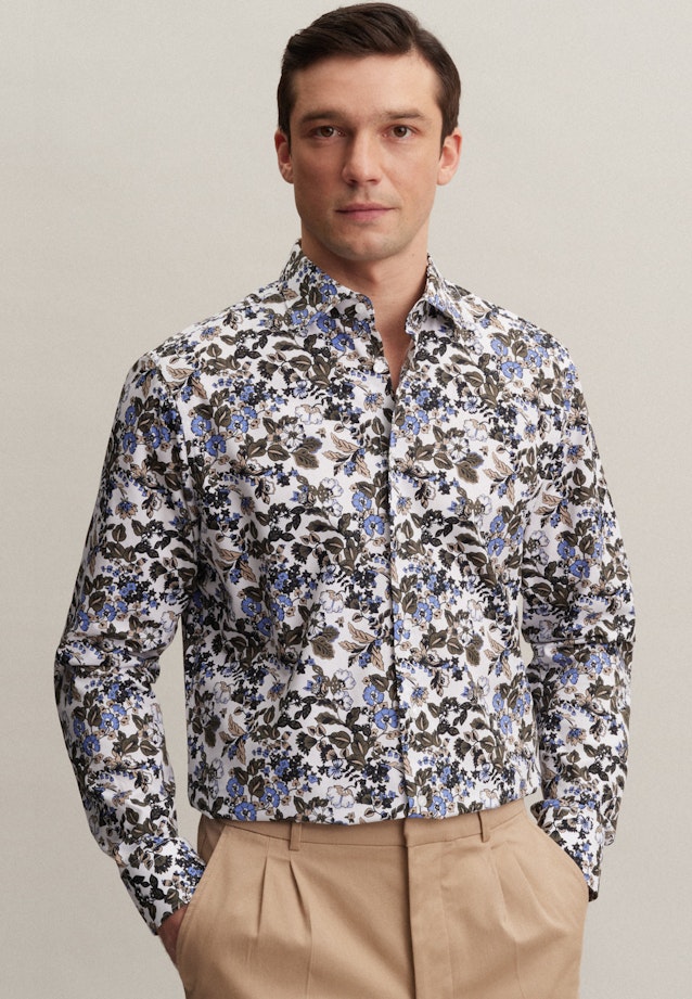 Regular Chemise d'affaires Floral in Vert |  Seidensticker Onlineshop