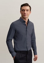 Slim Performance-Hemd Druck in Dunkelblau |  Seidensticker Onlineshop