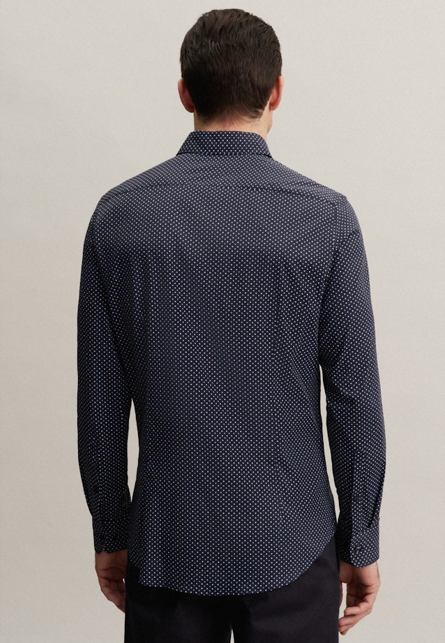 Slim Performance-Hemd Druck in Dunkelblau |  Seidensticker Onlineshop