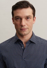 Slim Performance-Hemd Druck in Dunkelblau |  Seidensticker Onlineshop