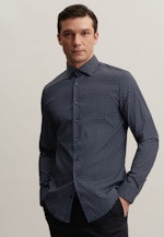 Slim Performance-Hemd Druck in Dunkelblau |  Seidensticker Onlineshop