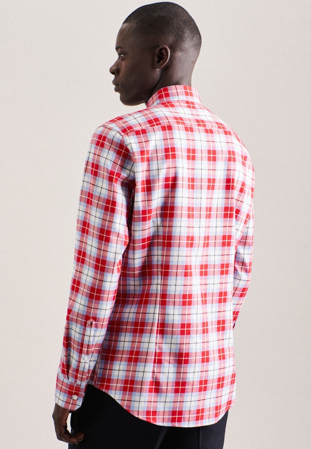 Non-iron Twill Business Shirt in Slim with Button-Down-Collar in Red | Seidensticker Onlineshop