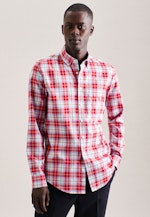 Bügelfreies Twill Business Hemd in Slim mit Button-Down-Kragen in Rot |  Seidensticker Onlineshop