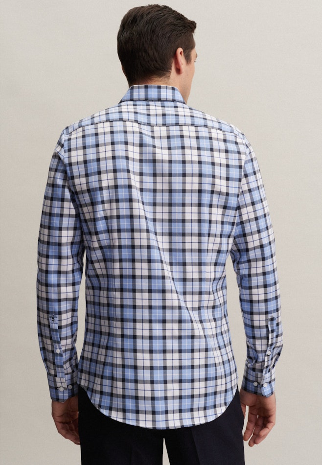 Bügelfreies Twill Business Hemd in Slim mit Button-Down-Kragen in Dunkelblau | Seidensticker Onlineshop