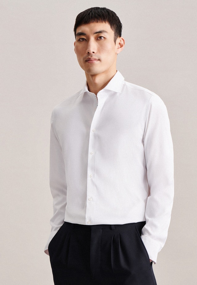 Slim Chemise Performance Uni in Blanc |  Seidensticker Onlineshop