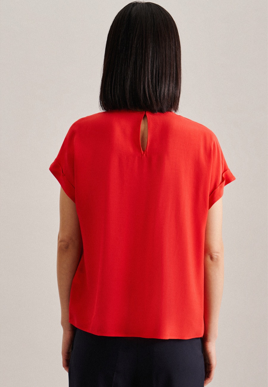 Rundhals Shirtbluse Regular in Rot |  Seidensticker Onlineshop