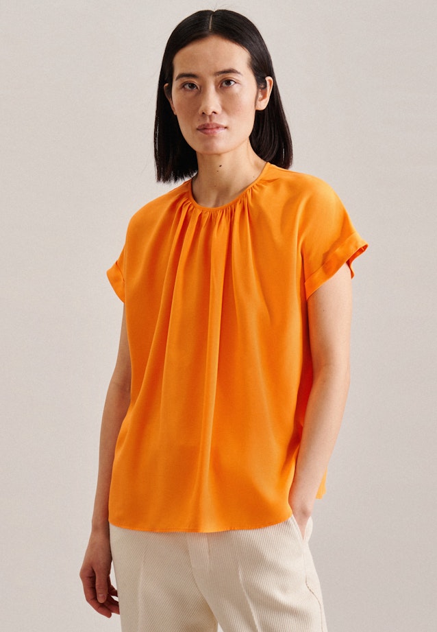 Kurzarm Leinwandbindung Shirtbluse in Orange |  Seidensticker Onlineshop