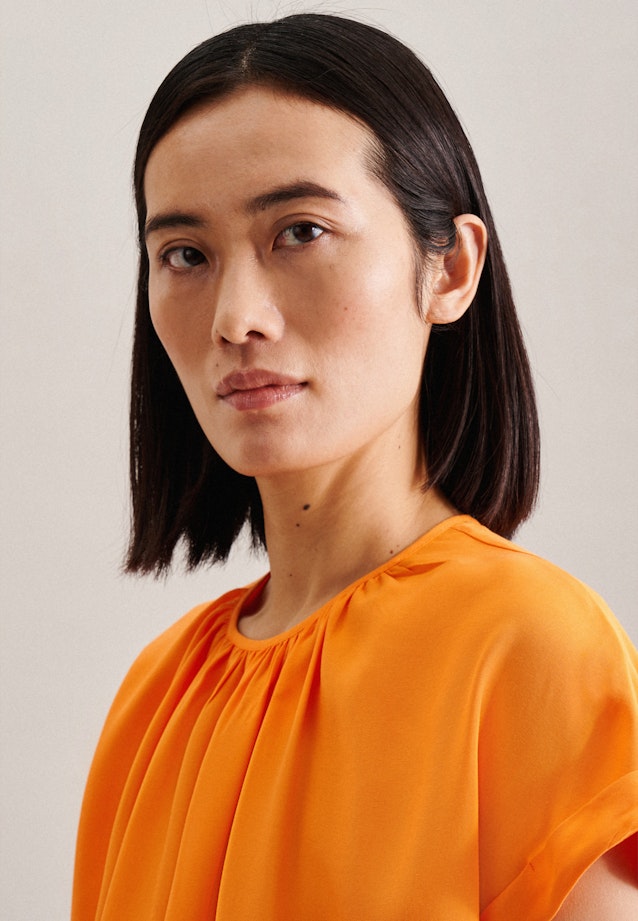Rundhals Shirtbluse Regular in Orange |  Seidensticker Onlineshop