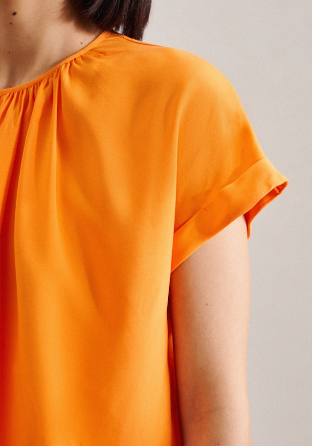 korte arm Leinwandbindung Shirtblouse in Oranje |  Seidensticker Onlineshop