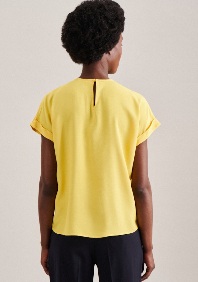 Short sleeve Plain weave Shirt Blouse in Yellow | Seidensticker Onlineshop