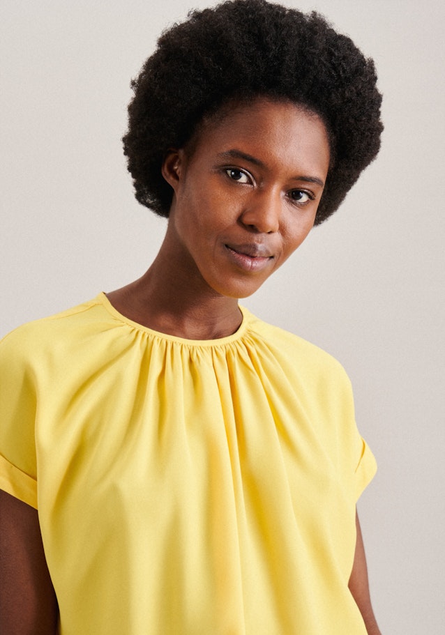 Kurzarm Leinwandbindung Shirtbluse in Gelb |  Seidensticker Onlineshop