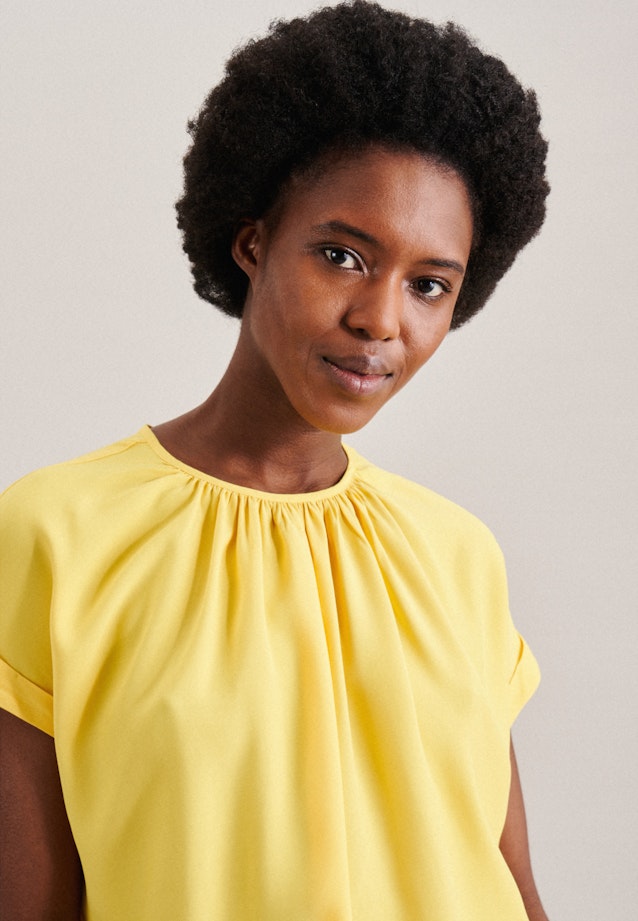 Short sleeve Plain weave Shirt Blouse in Yellow |  Seidensticker Onlineshop